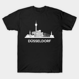 Düsseldorf Skyline, white T-Shirt